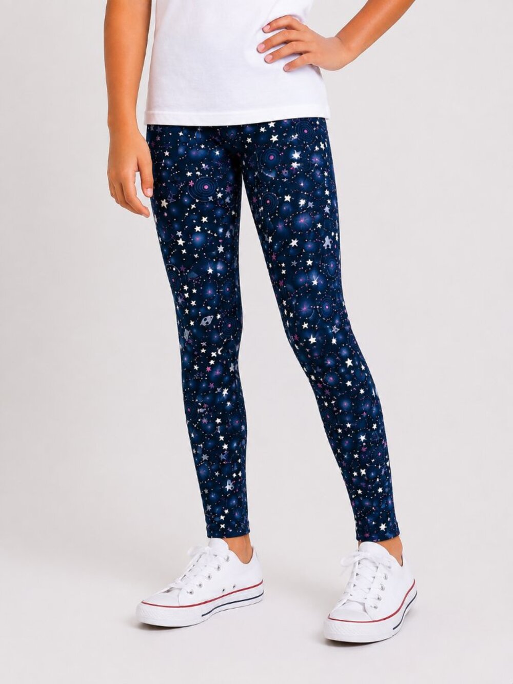 Gap Kids Elysian Blue Starry Print Pull-On Ankle Leggings | Girls Size Large